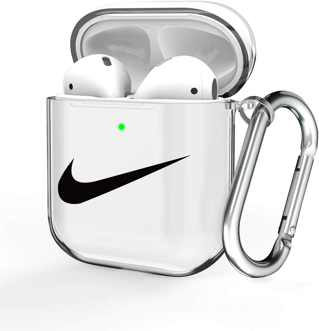 AirPods Case Clear Protective AirPod Case with Keychain [Front LED Visible] Shockproof TPU AirPod Case Cover for Apple AirPods 2 & 1 Charging Case