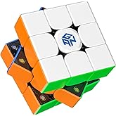 GAN 356 M, 3x3 Speed Cube Magnetic Stickerless, 3D Puzzle Fidget Toy Brain Teasers for Kids Teens Beginners Travel Games Holi