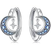 CYMYSS 925 Sterling Silver Hoop Earrings for Women, Small and Large Trendy Hoops Sparkly Hypoallergenic Huggie Earrings Fashion Cubic Zirconia Jewelry Gifts for Sensitive Ears