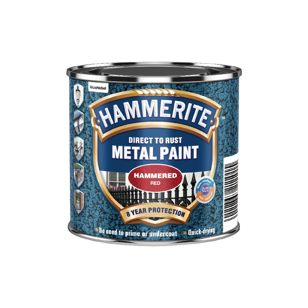 Hammerite 5092961 Metal Paint: Hammered Red 250ml