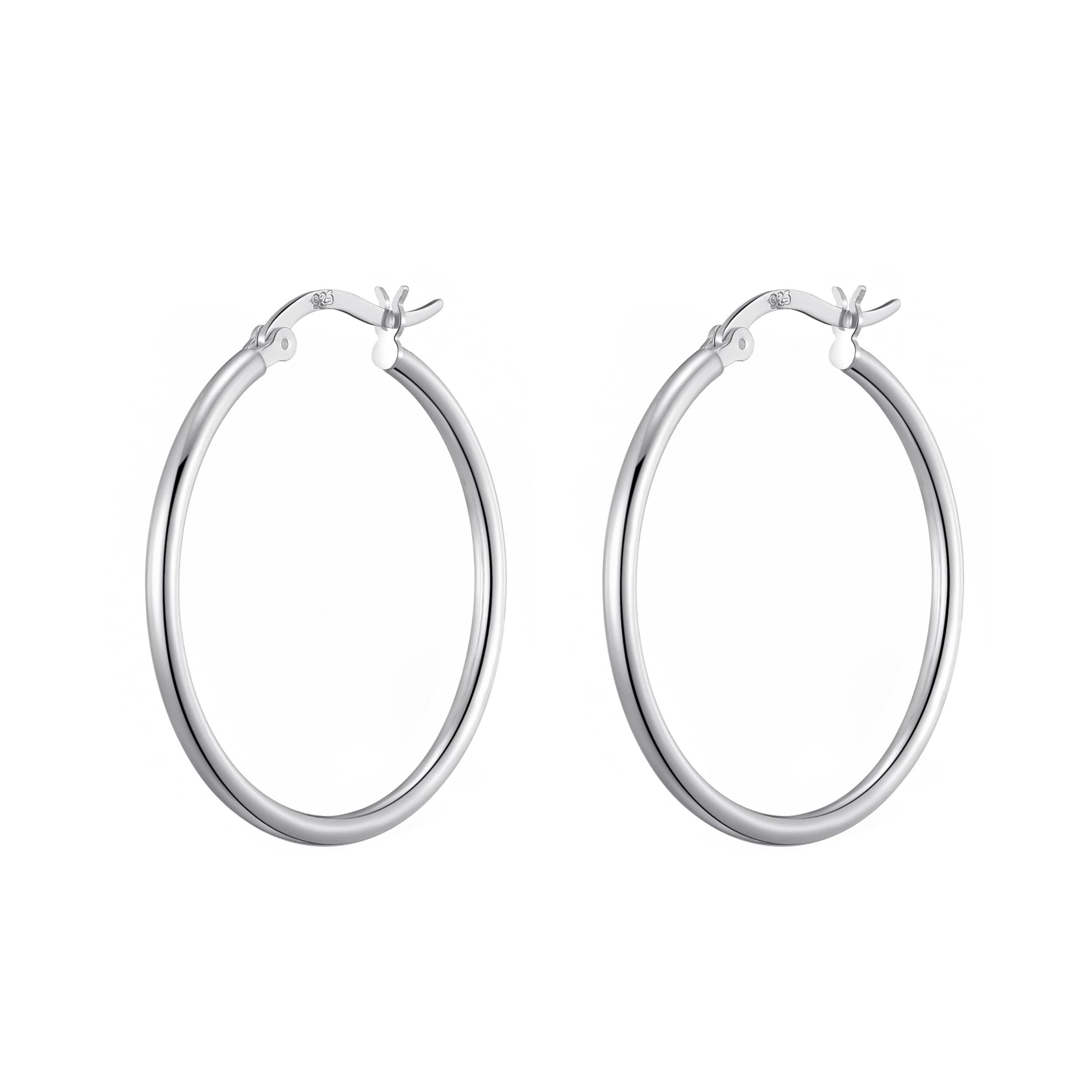 Philip Jones Sterling Silver 30mm Hoop Earrings