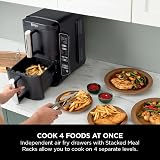 Ninja Double Stack Air Fryer 7.6L Dual Drawers 4 Levels Black SL300UK view 4