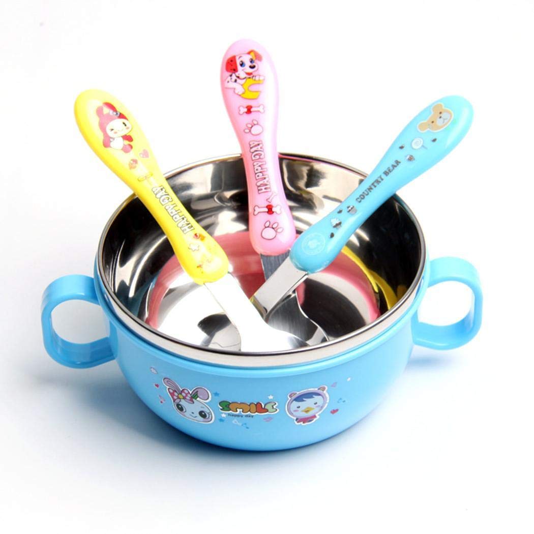 Pesters 1PC Children Baby Safety Stainless Steel Cartoon Feeding Dinner Spoon Utensils