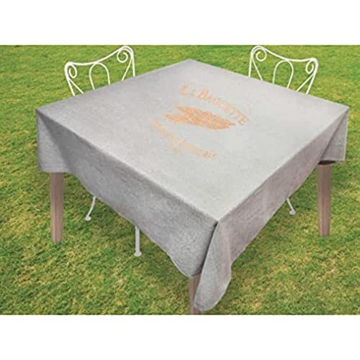 Soleil d'ocre Square Tablecloth 180 x 180 cm Cotton Grey