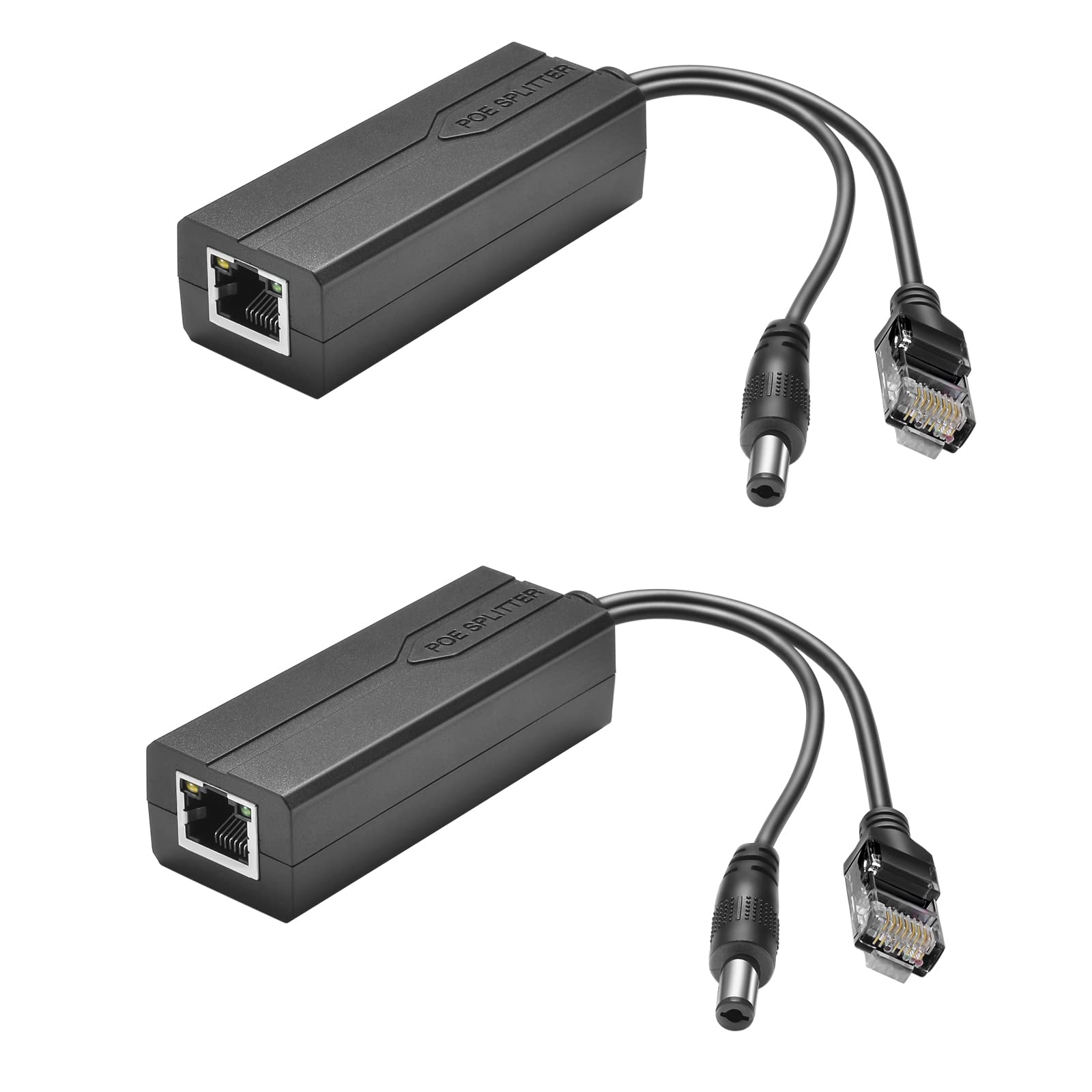Photo 1 of Bawofu Active PoE Power Over Ethernet Splitter Adapter 48V to 12V, 5.5x2.1mm DC, IEEE 802.3AF/at Compliant 10/100Mbps PoE Splitter with 12V Output for Surveillance Camera CCTV & VoIP Phone, 2 Pack