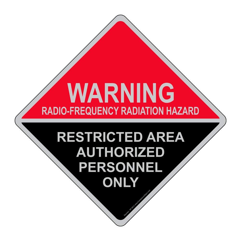 Warning Radio Frequency Radiation Hazard Label Decal, 7.5x7.5 inch