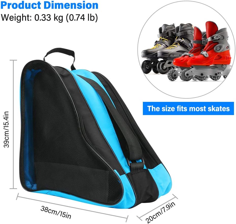 LINGSFIRE Roller Skate Bag, Breathable Ice-Skating Bag Shoulder and Top Handle Oxford Cloth Skating Bag for Women Men and Adults Roller Skate Accessories : Sports & Outdoors