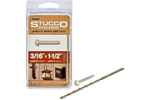 ITW Brands 31810 3/16" x 1-1/2", Steel, Round Head, Phillips Stucco Anchor, Zinc