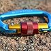 25KN Rock Climbing Carabiner , D-shaped Hot-forged Magnalium Locking Climbing Hook Holds 5511lbs with Screwgate Clip Climber Hiking Karabiner Outdoor Sport Tools CE Certified (Blue, 10 pack)