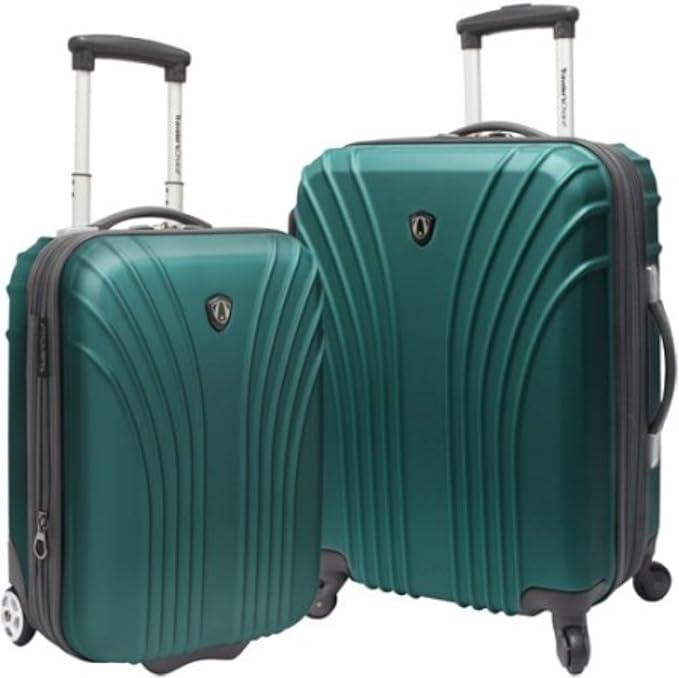 2 Piece Hardsided Expandable Luggage Set Color Green