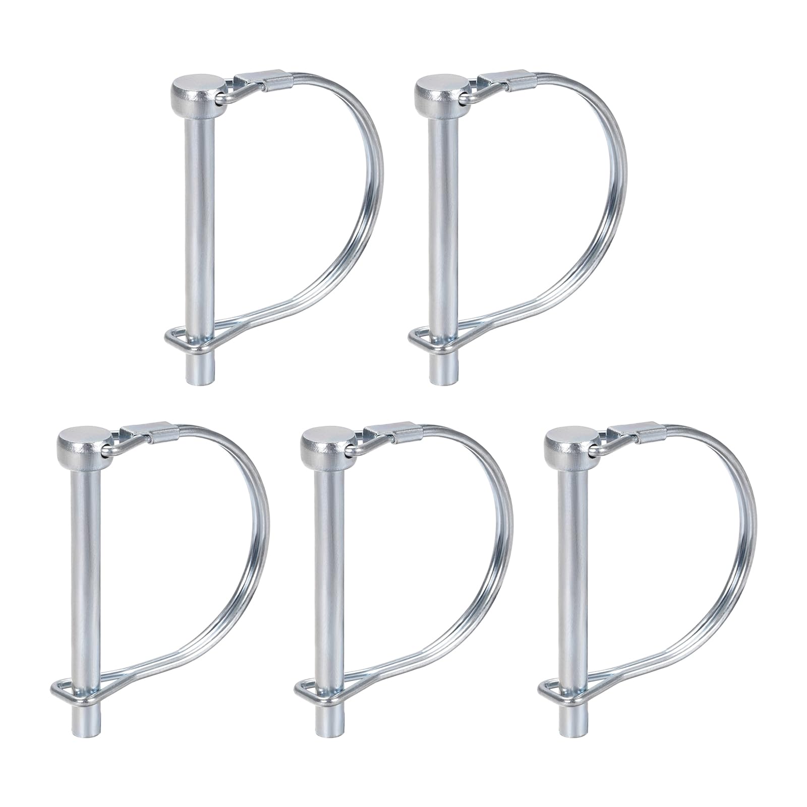 DTGN 6mm x 60mm (DxL) Shaft Locking Pin - 5Pack - Good for Farm Trailers Lawn - Carbon Steel Round Trailer Coupler Pin - Silver Tone