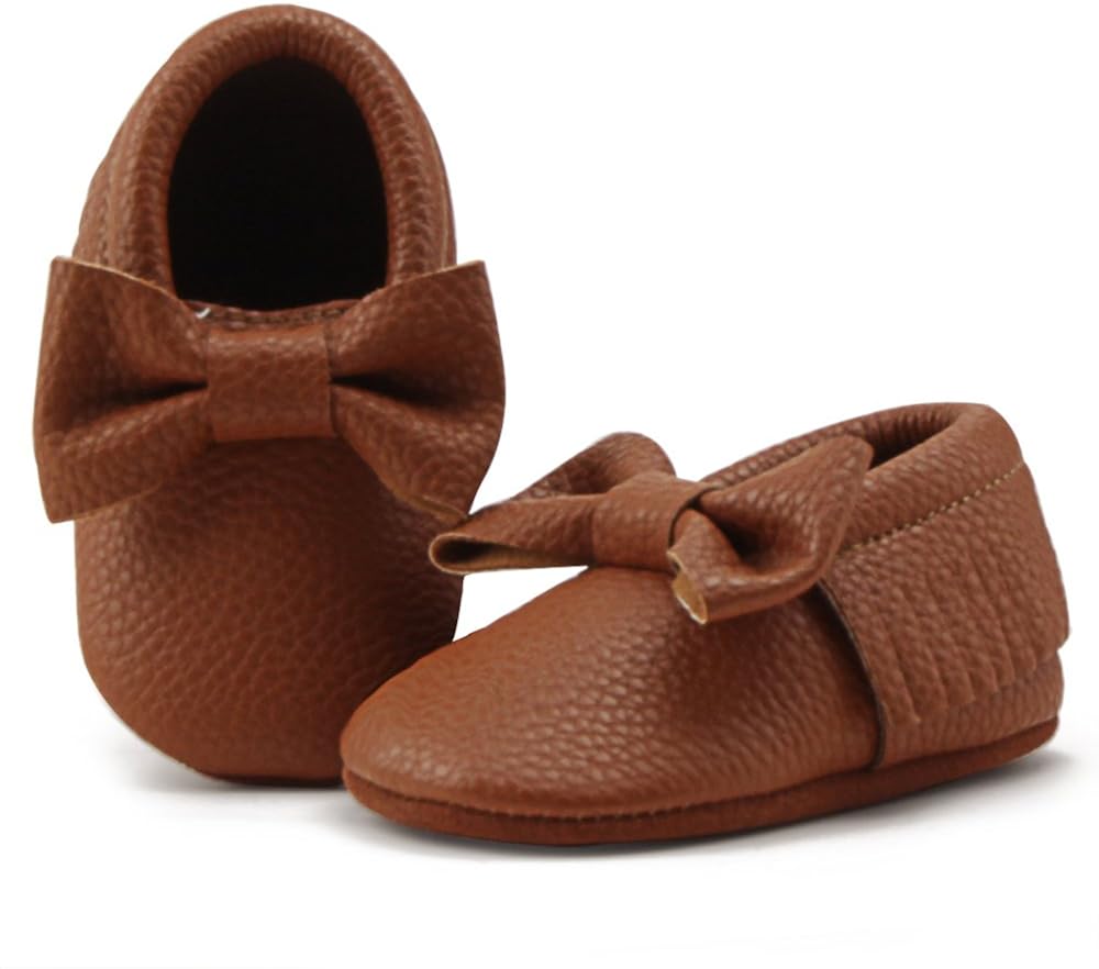  | OOSAKU Infant Toddler Baby Soft Sole PU Leather Bowknots Shoes | Ballet