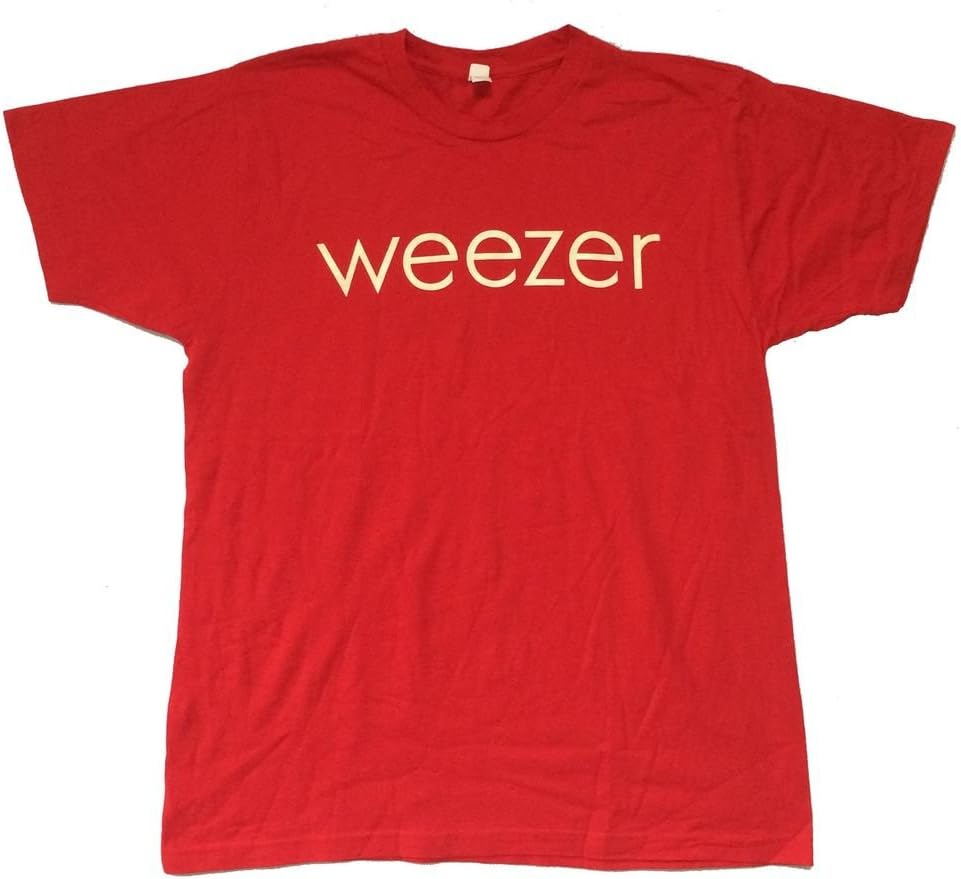 Weezer Glow in The Dark Name Logo Red T Shirt Soft