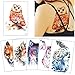 6 Sheets Watercolor Animal Temporary Tattoo Sticker Colored Drawing Body Makeup Decal