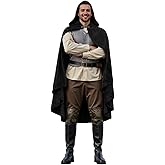 Medieval Hooded Cloak, Renaissance Cape with Hood, Wizard Witch Costume Robe, Sorcerer Halloween Cosplay Outfit