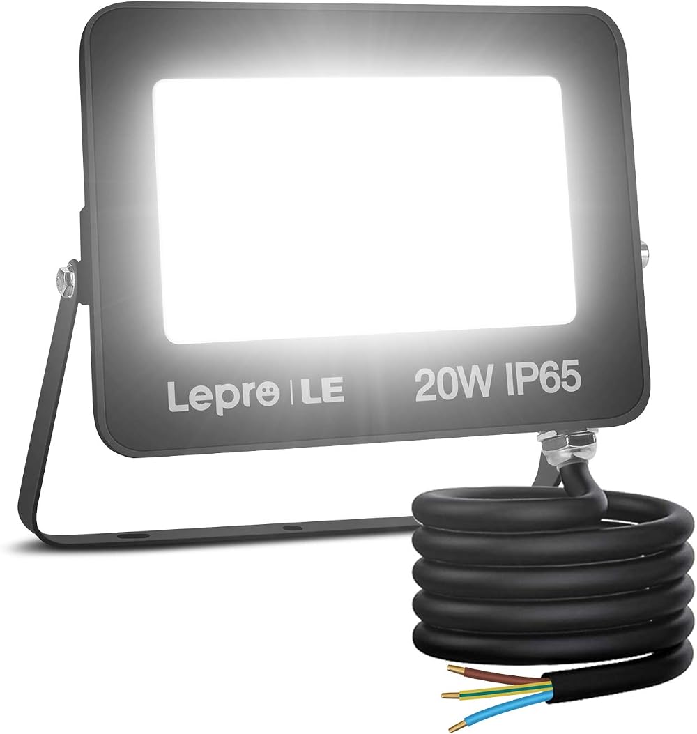 Lepro 20W LED Floodlight Outdoor 1700 Lumen IP65 Daylight White Ultra Thin