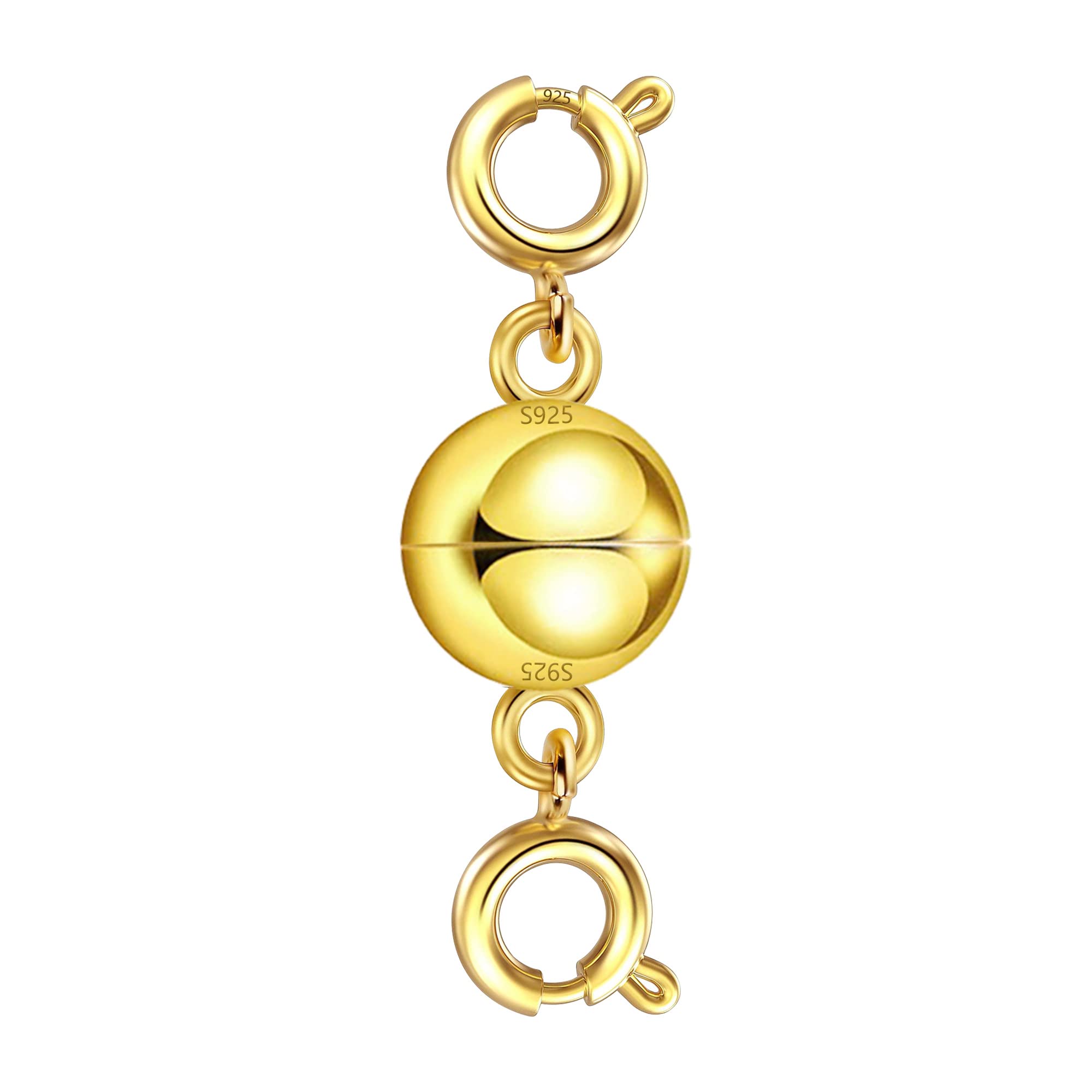 Gold Necklace Clasp, 925 Sterling Silver Magnetic Jewelry Clasps Necklace Clasps and Closures, Gold Necklaces Extender Bracelet Chains Connector Magnetic Extension Chains for Jewelry Making