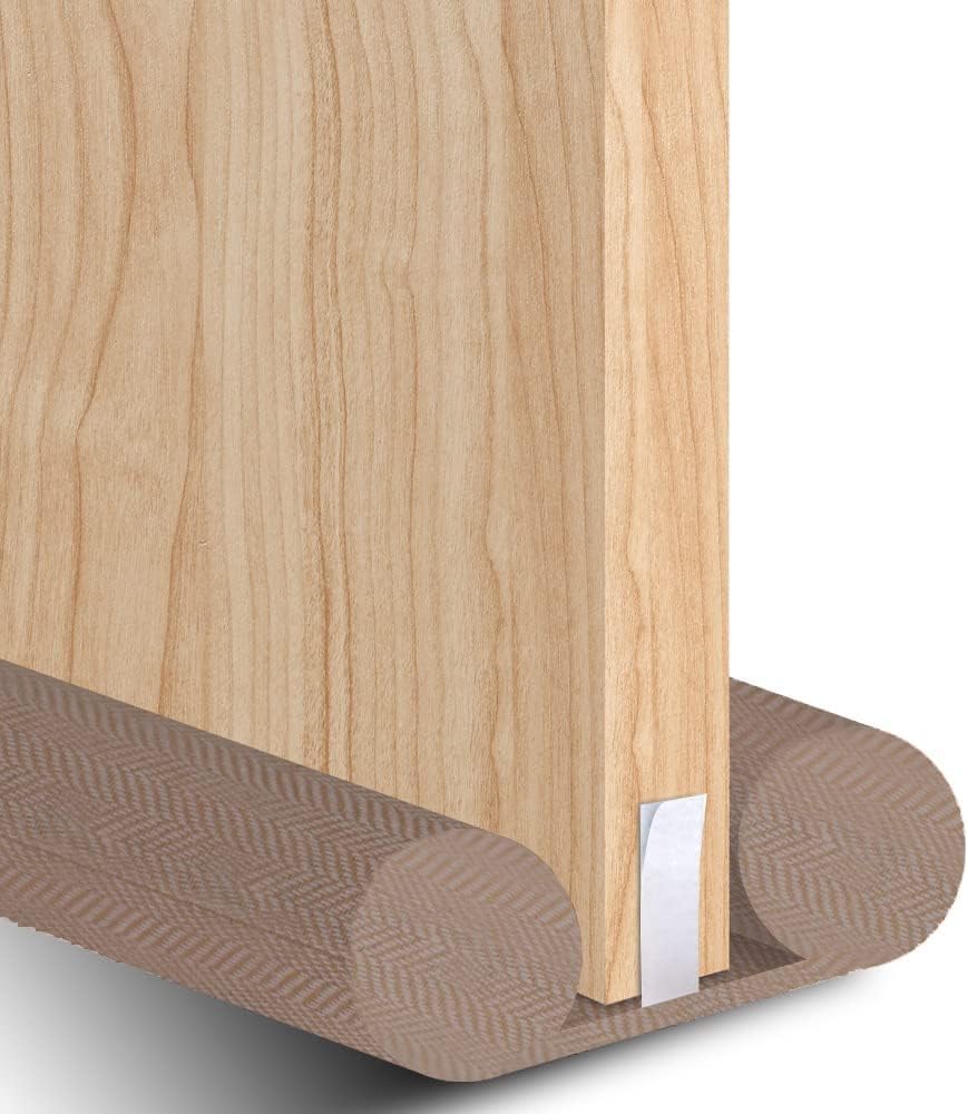 Draft Stoppers - Shalmid Home Under Door Draft Stopper, 24 to 38 Inch Adjustable Draft Stoppers, Blocks Dust Wind Light Noise (Coffee Stripes)