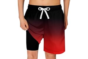 Cozople Boys Swim Trunks Quick Dry Compression Liner Swim Shorts Summer Bathing Suit with Inner Pocket Swimwear 7-20T