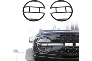 POETRYXIAO Bronco Headlight Guard Cover for 2021-2023 Ford Bronco,Headlight Lamp Trim Protector for Bronco Accessories (Black)