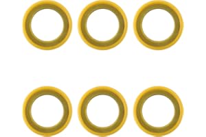 PEUTIER 6pcs 26-830749 Gearcase Drain Plug Seal Washer Gaskets, Lower Unit Grease Gaskets Washer Drain Plug Seal Gearcase Lube Drain Screw Washer Compatible with Mercury Marine/Mercruiser, yellow