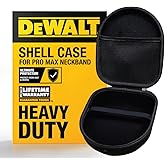 DEWALT Heavy Duty Protective Headphone Case for Pro Max Neckband, Compact Lightweight w/EVA Earphone Hard Shell Case, Headset Travel Carry Shockproof, Water-Resistant, Soft Interior & Accessory Pocket