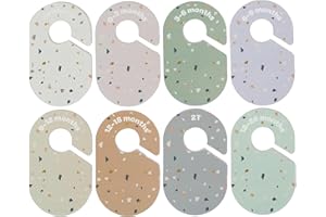 Baby Closet Dividers Organizer, 8 Pack Newborn Wardrobe Baby Cloth Sorting Tags Organizers, Double-Sided Babys Clothes Size H