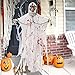 LUKAT Halloween Hanging Ghost Decorations,5.24FT Scary Skeleton Flying Ghost Prop Skull with Creepy Sound and Glowing Eyes for Indoor/Outdoor Decor