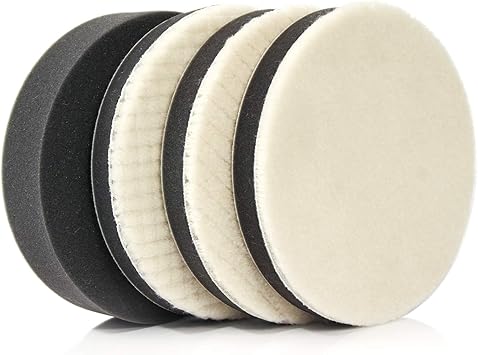 Amazon Medoon 車磨き用 ウールバフ 150mm 荒目 中目 細目 スポンジバフ 電動ポリッシャー用 超微粒子用 平型スポンジ ワックス がけ マジックテープ式 ポリッシャー