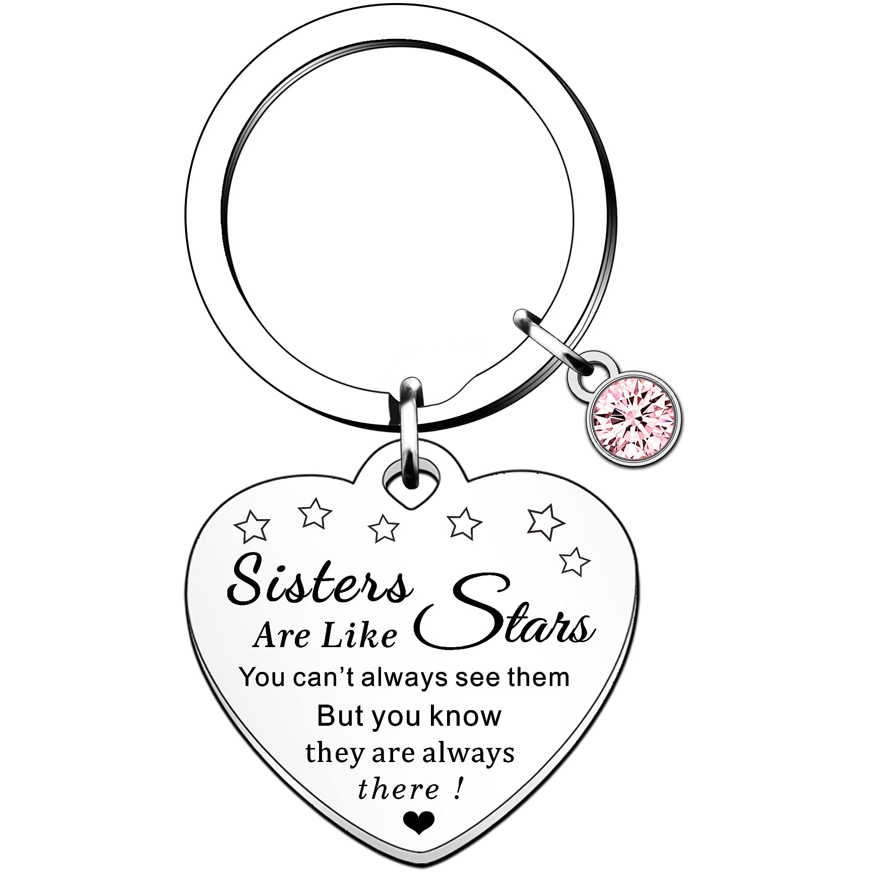 HULALA Sister Keyring Gift For Long Distance Birthday Christmas Sister Gifts Sisters Are Like Stars You Can't Always See Them But You Know They Are Always There