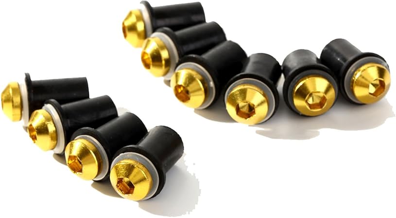 Amazon スクリーン固定ボルト ゴールド 10本set ウェルナット M5サイズ スクリーンパーツ 車 バイク