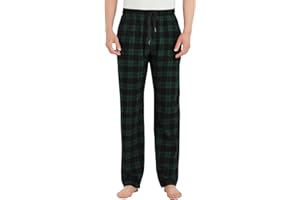 Idtswch Tall Mens Pajamas Pants 32/34/36/38 Long Inseam Plaid Lounge Pants Sleepwear Bottoms