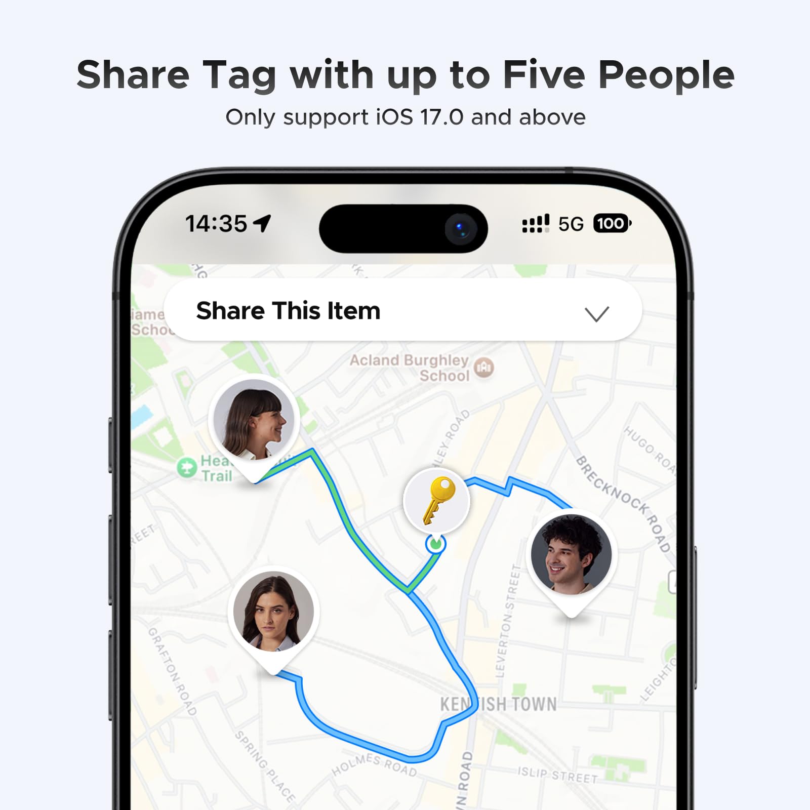 UGREEN FineTrack Smart Finder Compatible with Apple Find My (iOS Only) 2-Year Replaceable Battery Bluetooth Tracker Tags, Item Finder Smart Tag for Key Luggage Passport with Alarm& Left-Behind Remind