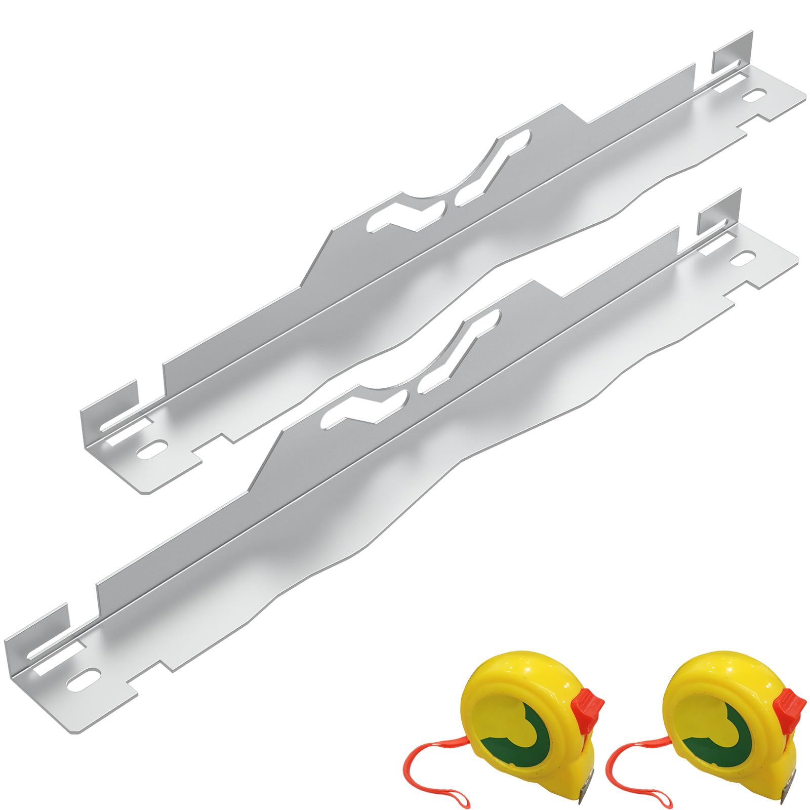 Photo 1 of 2-Pack Wheel Alignment Tool with Tape Measures, Upgrade Stainless Steel Wheel Alignment Tool Plate with Hanging Holes for Easy Wall-Mounted Storage Fit for Jeep, UTV, ATV, Trucks, SUV, Silver