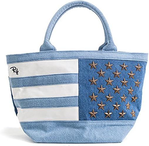 Amazon ロンハーマン Ron Herman Usaスタッズトートバッグ ミニトートバッグ 星条旗 50stars デニム ロゴ刺繍 トート バッグ