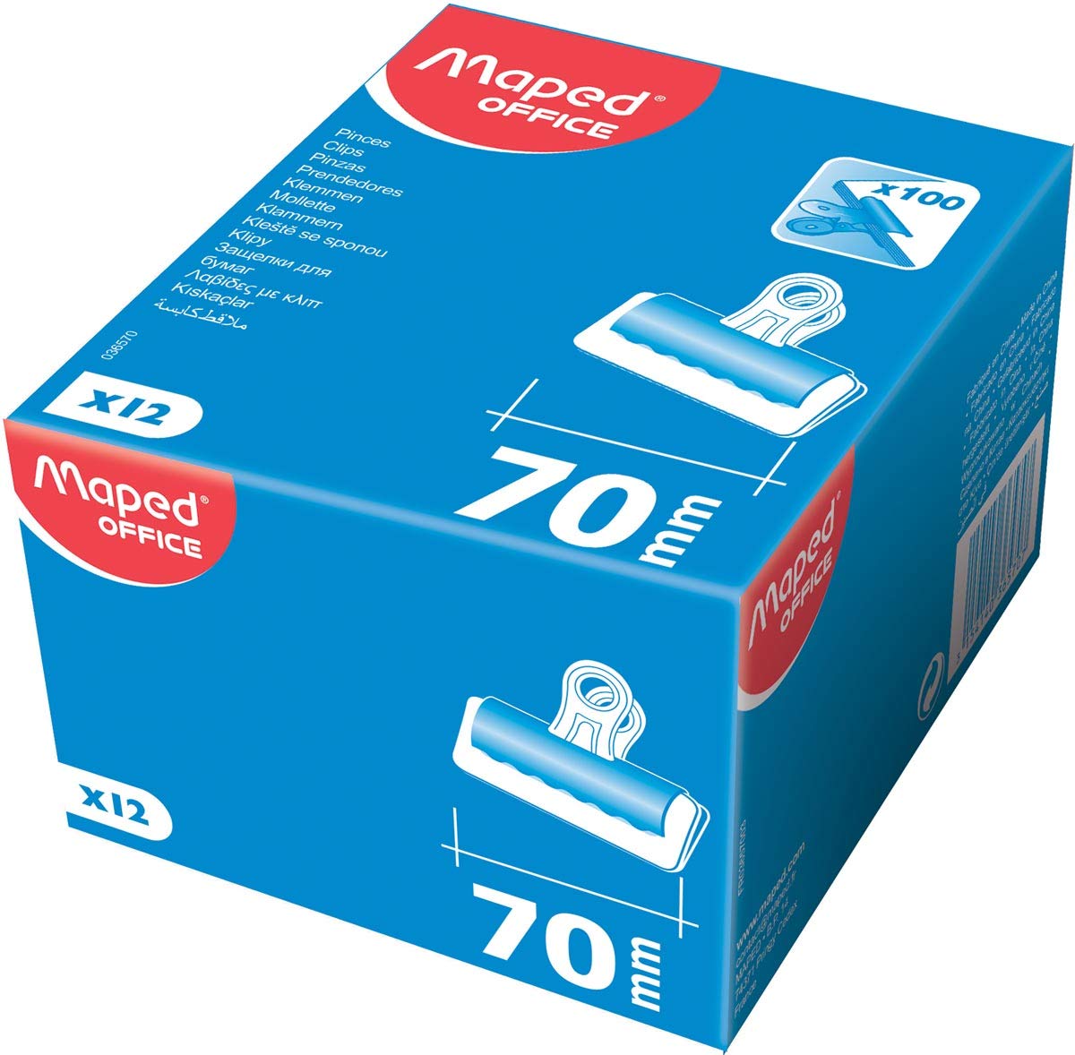 Maped Briefklemmer Made from Metal, Black/Silver, Width: 70 MM VE = 1