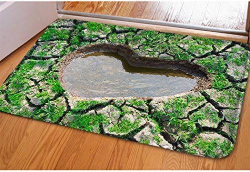 Stylish Manhole Covers Heart Print Doormat For Home Balcony Sliding Door Entrance Mat Non-slip Soft Flannel Surface Bedroom Porch Entryway Indoor Door Mat Rectangle Flat Small Area Rug