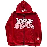 Y2k Hoodie Puff Print Hoodie Graphic Zip Up Hoodies Hip Hop Streetwear Aesthetic Sweatshirts