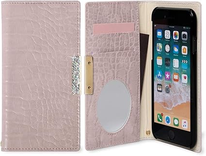 Amazon Galaxy S9 Sc 02k ケース 手帳型 ミラー キラキラ クリスタル フレーム クロコ カバー ライトパープル Docomo ドコモ モバイルプラス ケース