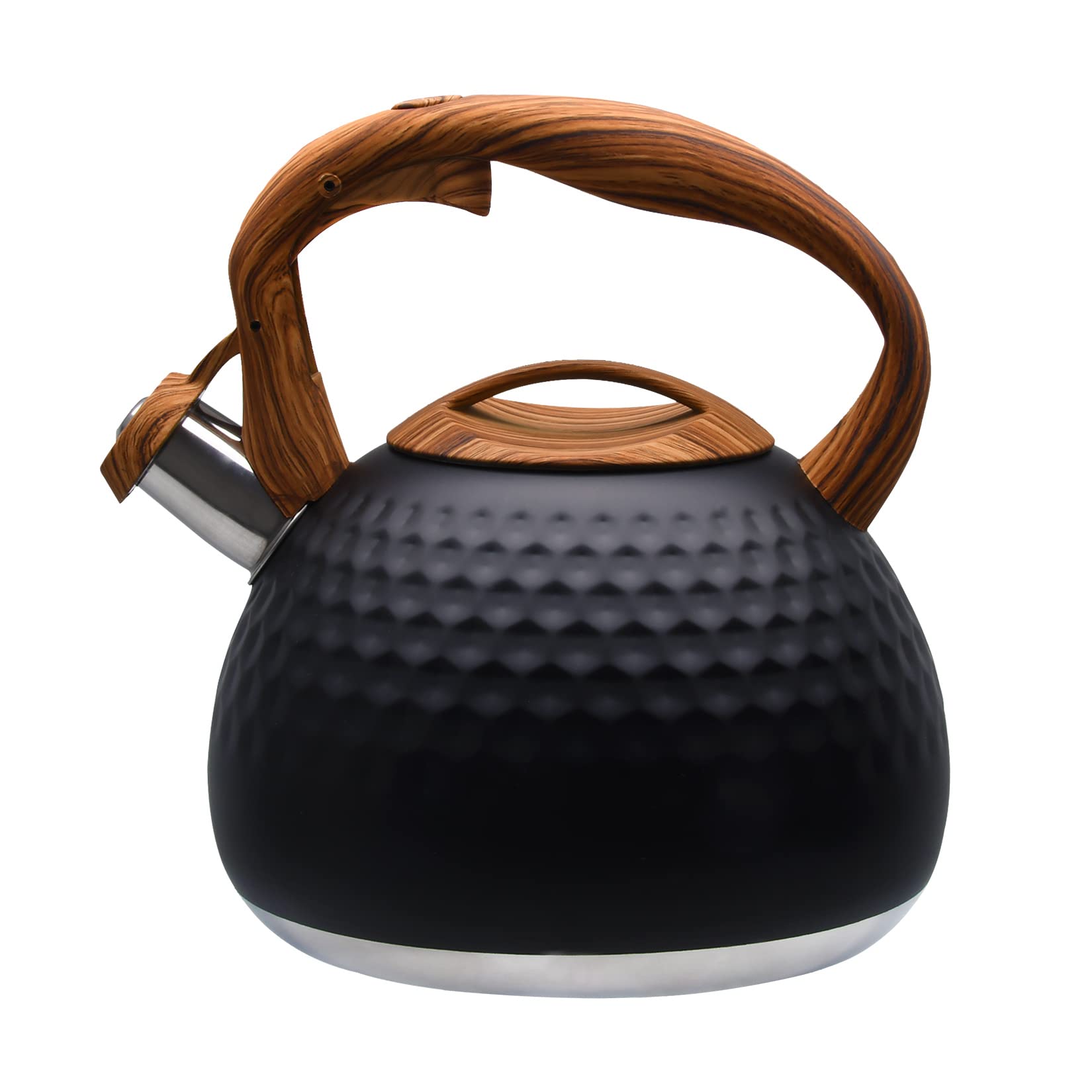 Photo 1 of ** SOLD AS IS, NO REFUND/RETURN** SEE COMMENTS!
GGC Tea Kettle for Stove Top, Loud Whistling Kettle for Boiling Water Coffee or Milk, 3.1 Quart 3L Heavy Stainless Steel Black Kettle with Wood Pattern Handle, Unique Button Control Kettle Outlet