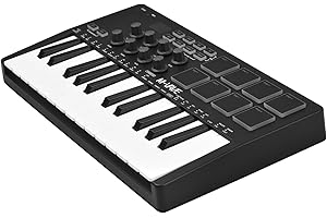 summina MIDI Keyboard 25-Key MIDI Control Keyboard Mini Midi Keyboard Mini Portable USB Keyboard Midi Keyboard Miniwith 25 Velocity Sensitive Keys 8 RGB Backlit Pads 8 Knobs