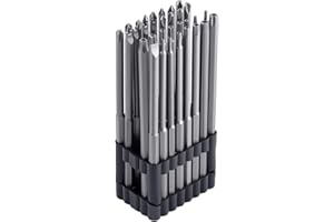 LEONTOOL 32-Piece Extra Long Security Bit Set for Tamper-Proof Torx Pozidriv Spanner Tri-Wing Screws, 6" Long Torx Bit Set 40