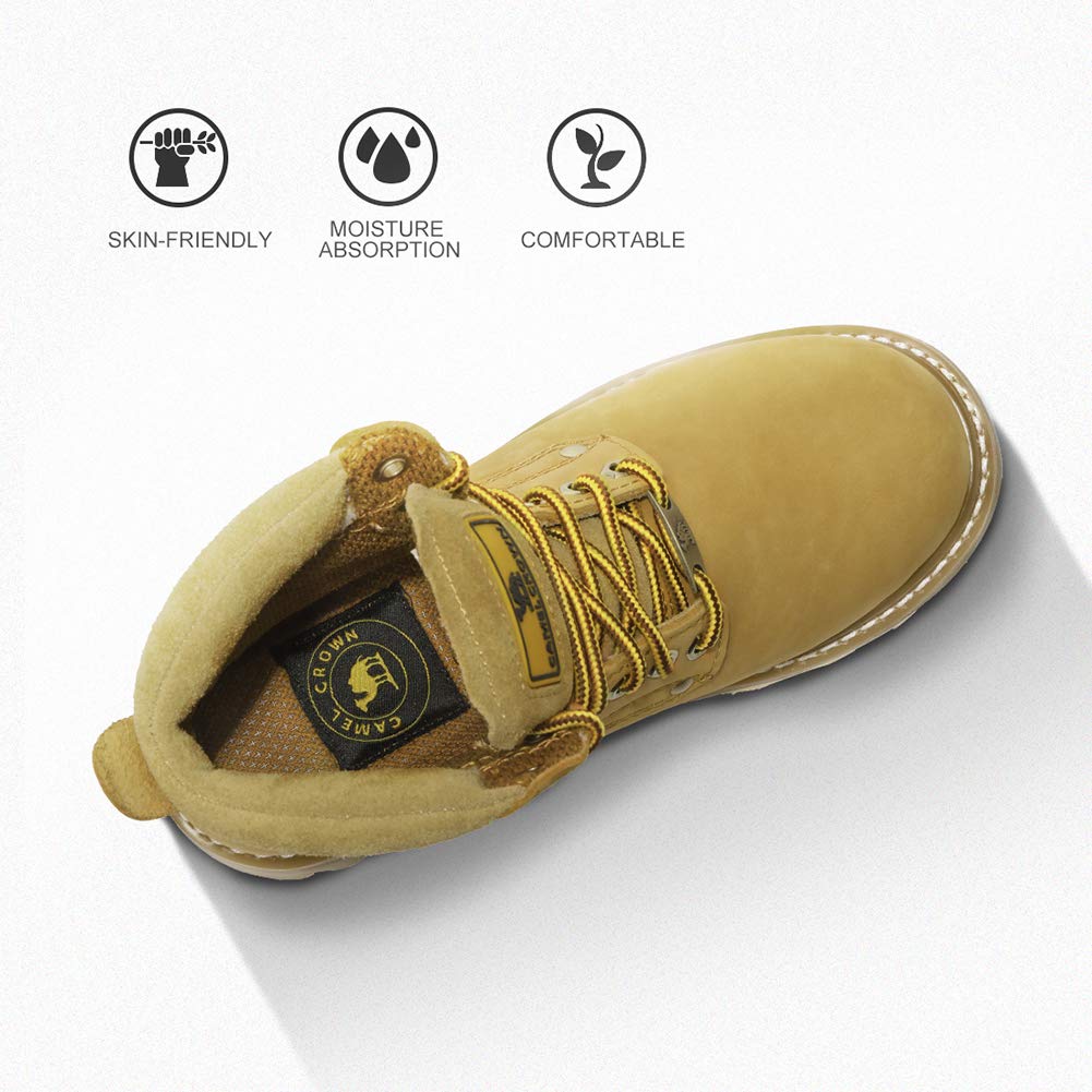 CAMEL CROWN Women Work Boots Genuine Leather 6\