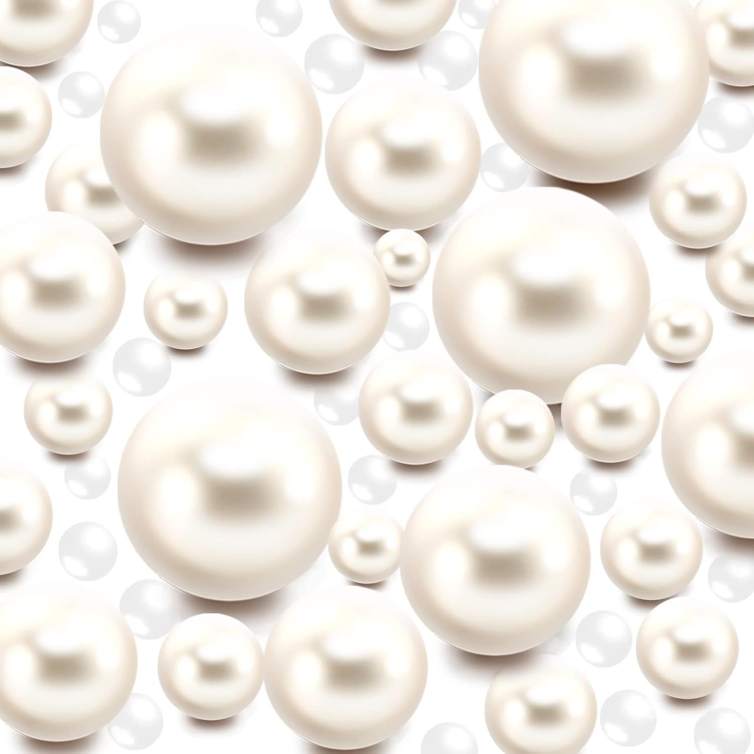 Vase Fillers - 240Pieces Floating NO Hole Pearls Beads For Vases and 2300 PCS Water Beads,Highlight Pearls Bead Vase Filler for Centerpieces,Vase Centerpiece for Vase Fillers Party Table Wedding 8/14/20mm(White)