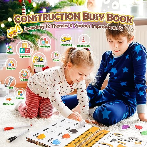 Boy Toys Montessori Toys for Toddlers, Newest Construction Vehicle Busy