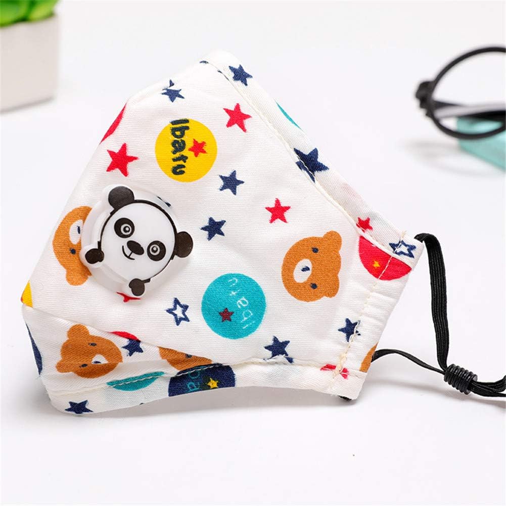 szkn 3Pcs PM2.5 Kid Respirator Autumn Winter Anti-haze Dustproof Mask Activated Carbon Filters Cotton with Breathing Valve C