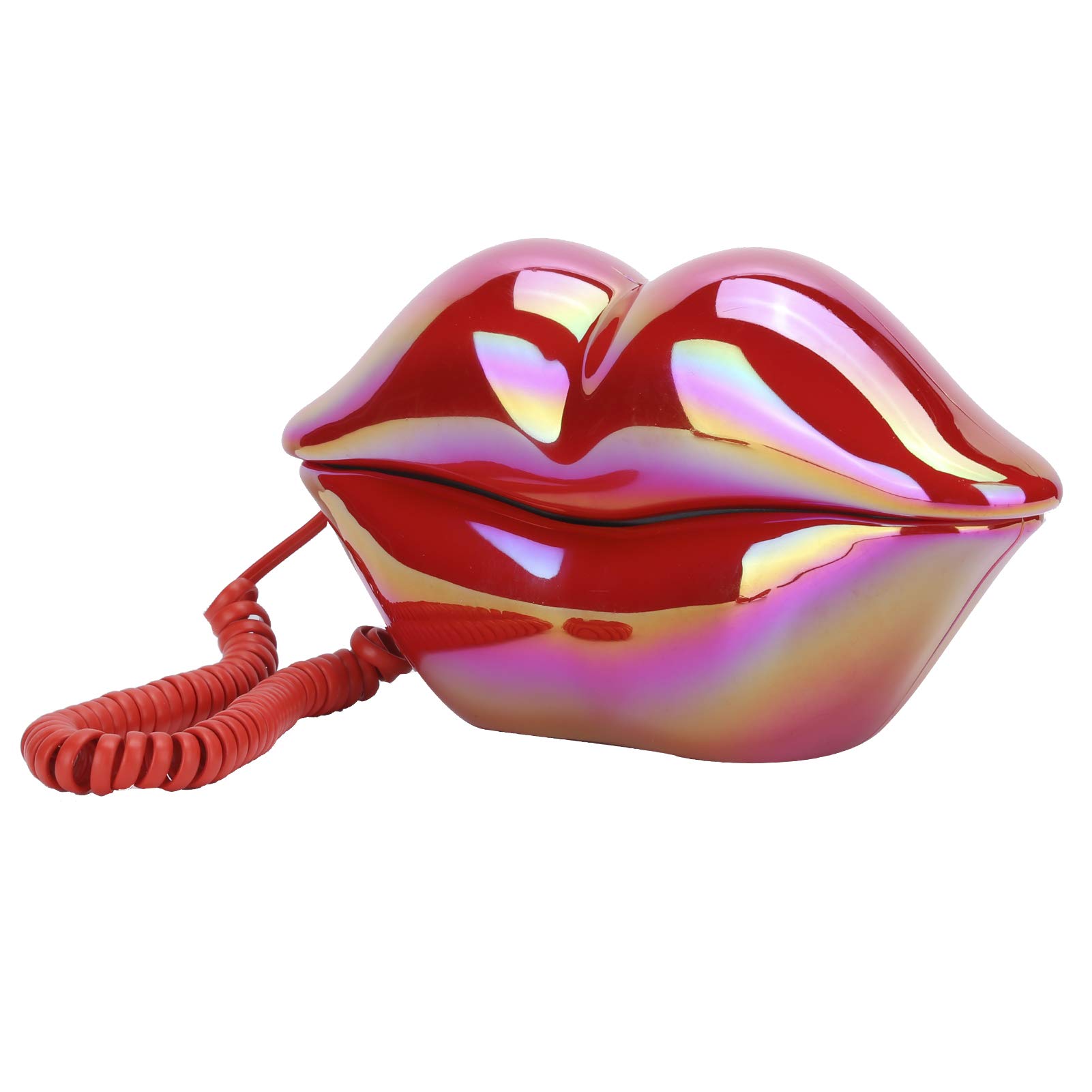 Landline Telephone, Corded Telehone Fashionable Funny Lip Shape Telephone, Desktop Landline Phone for Home Decoration Birthday Gift