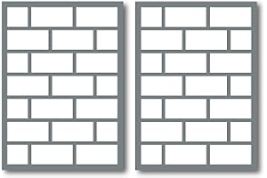 MAKELY Faux Brick Stencil Set - Includes 2 Wall/Floor Stencils for Painting Large Pattern Designs - Great for Walls, Floors & Patios (13" L x 18" H)