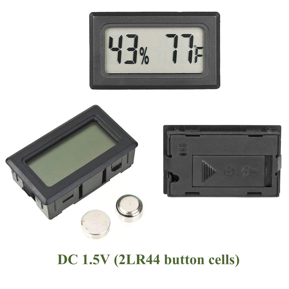 AUTIDEFY 6-Pack Mini Hygrometer Thermometer LCD Display Digital Temperature Humidity Meter Gauge for Incubators Reptile and Humidors Fahrenheit (℉)