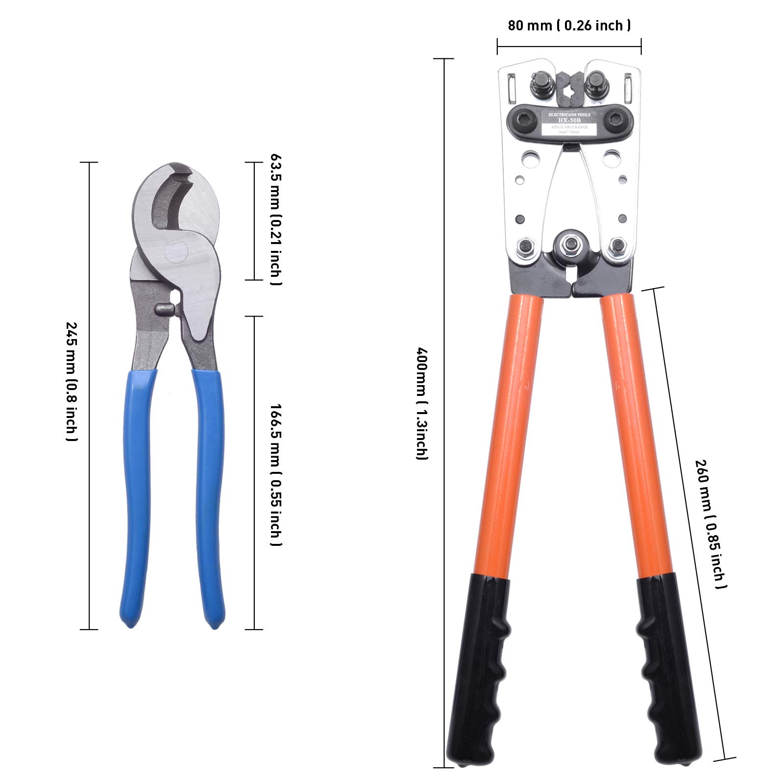 SETROVIC Battery Cable Lug Crimping Tool for AWG 81/0